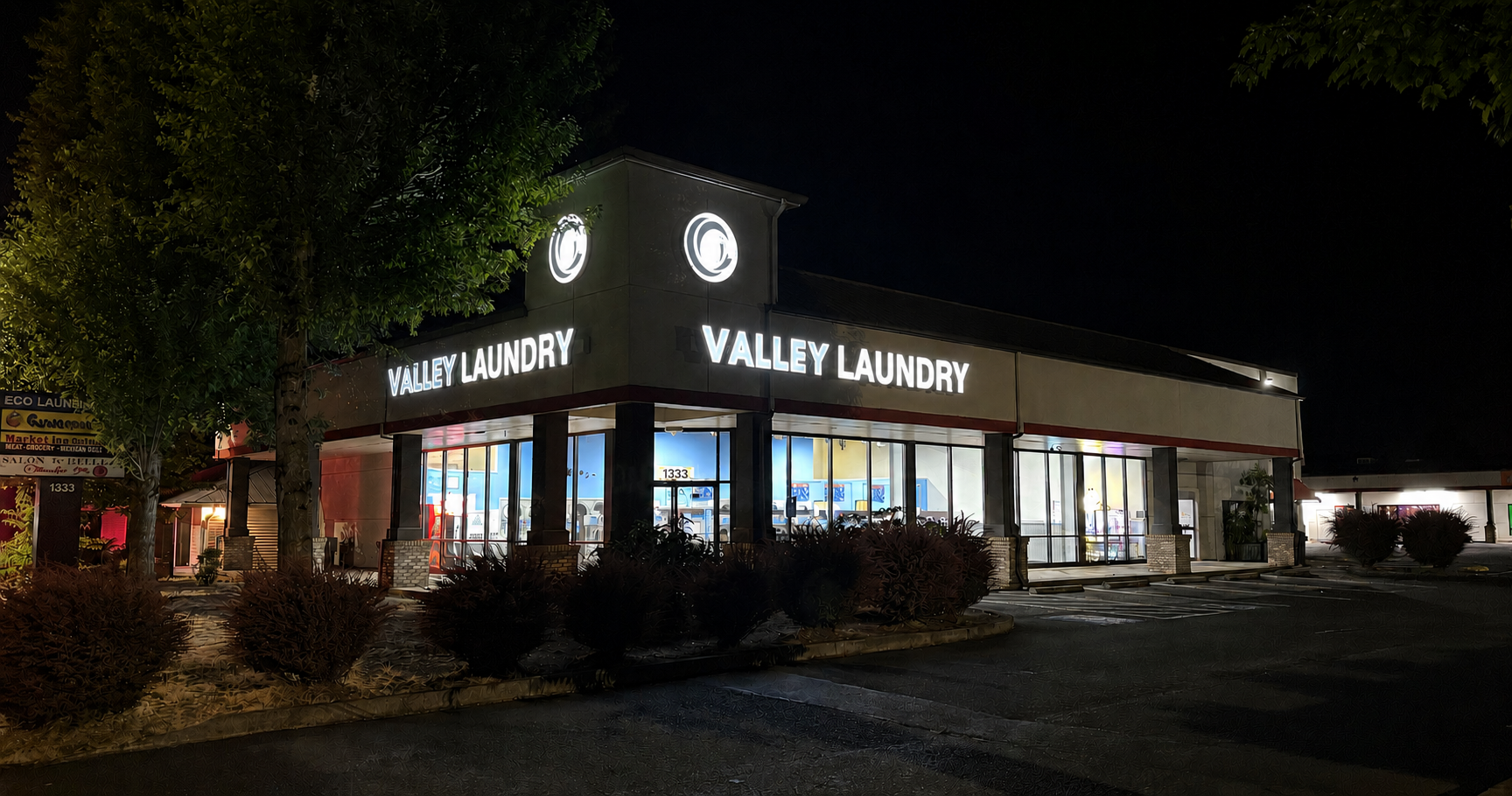 Night Time Exterior Valley Laundry